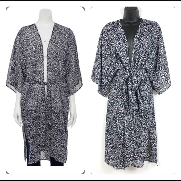 Sonoma Goods For Life Women’s Dainty Floral Belted Kimono Size OS - Picture 2 of 12